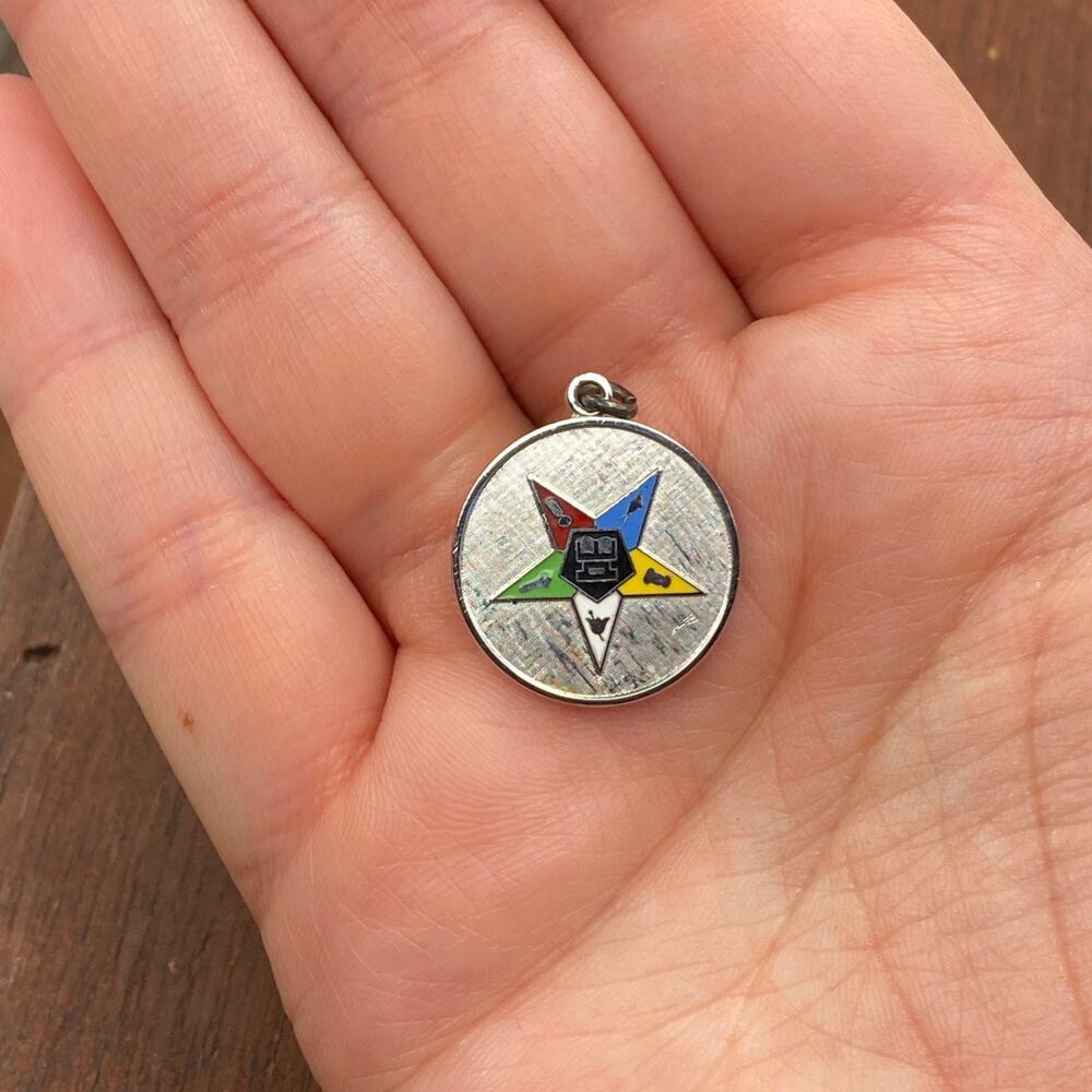 Vintage Wells 925 Sterling Masonic Order of the Eastern Star Pendant Charm